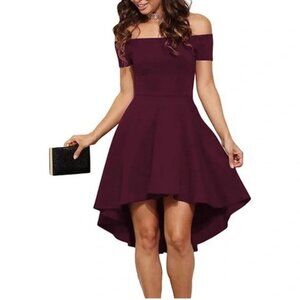 NWT Sarin Mathews Off The Shoulder High Low Cocktail Dress